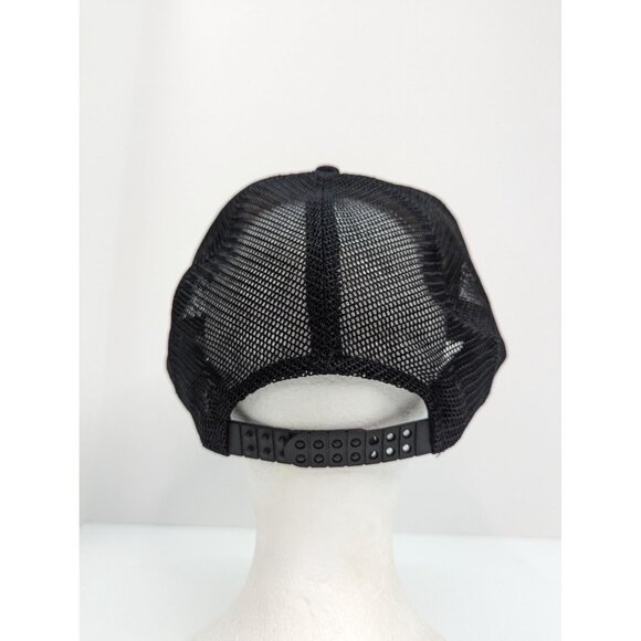 M H Valve Company Logo Men Black Wide Brim Braid Mesh Back Adj Snapback Cap Hat - Picture 6 of 8